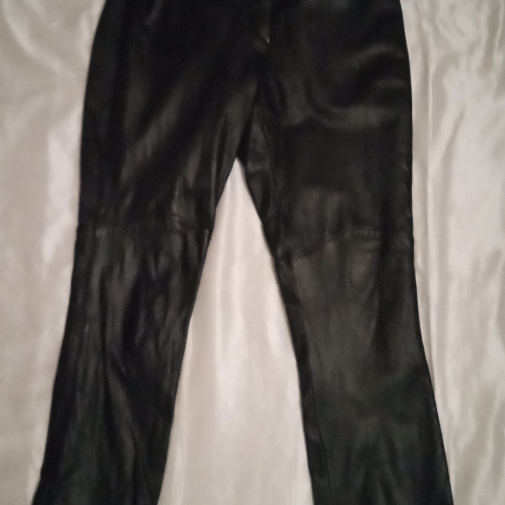 Maxima Wilson's Lined Sleek Black Leather Pants Size6